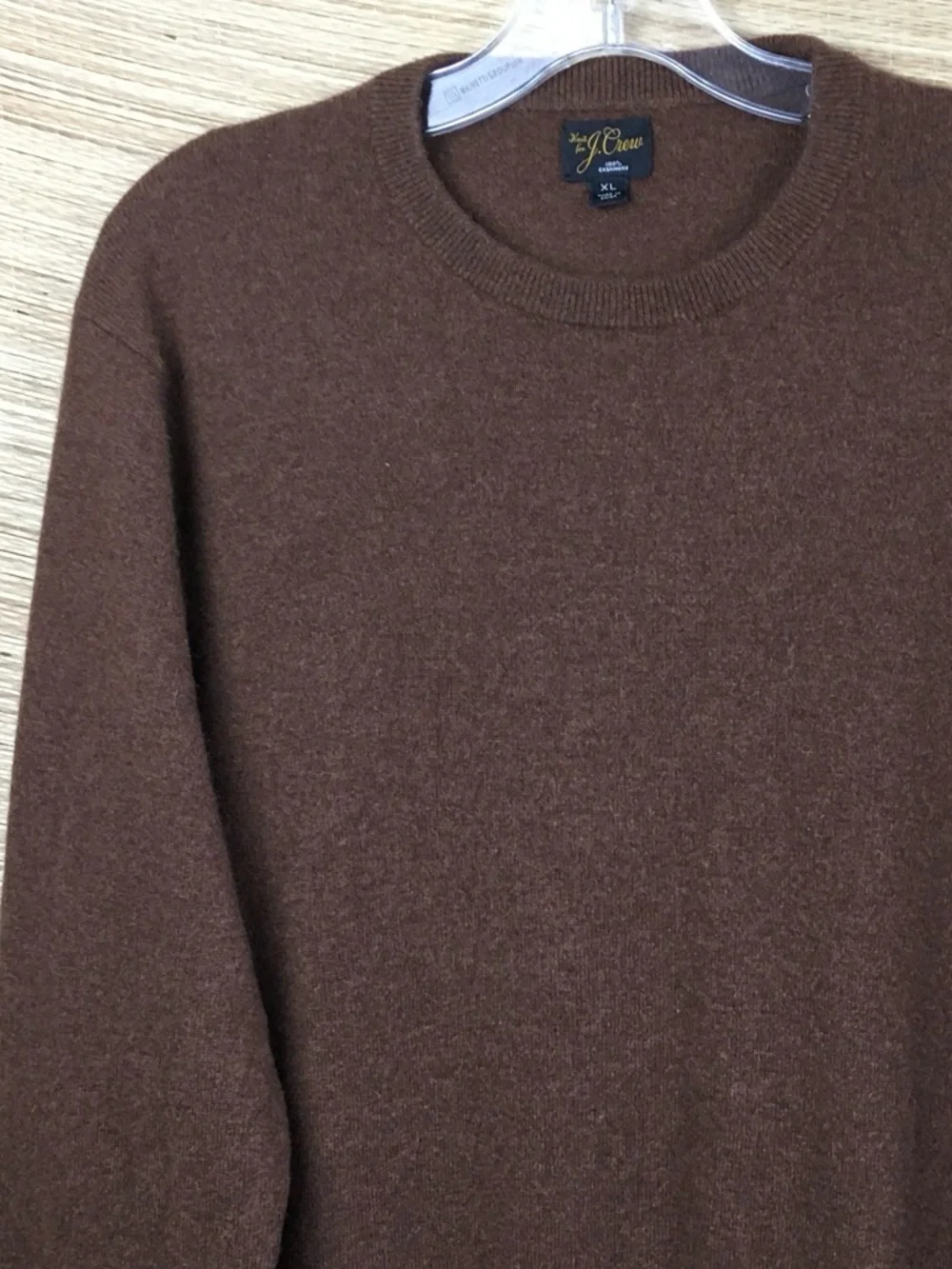 J.CREW 100% Cashmere Crew Neck Sweater In Coffee Size XL